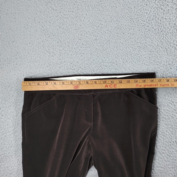 Theory Pants Womens 10 Brown Velvet Cotton Blend Bootcut Dress Trouser - Picture 10 of 16